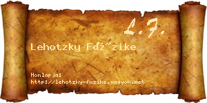 Lehotzky Füzike névjegykártya